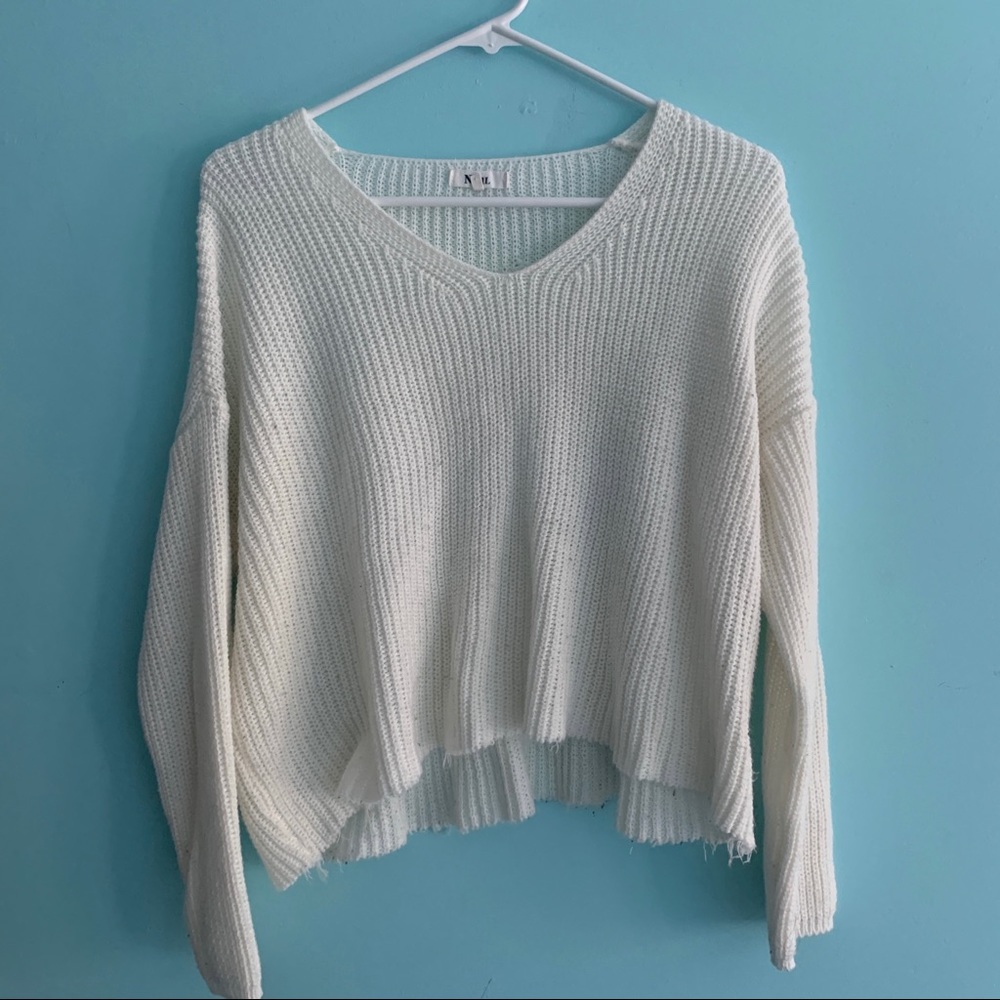 NOUL white crop sweater